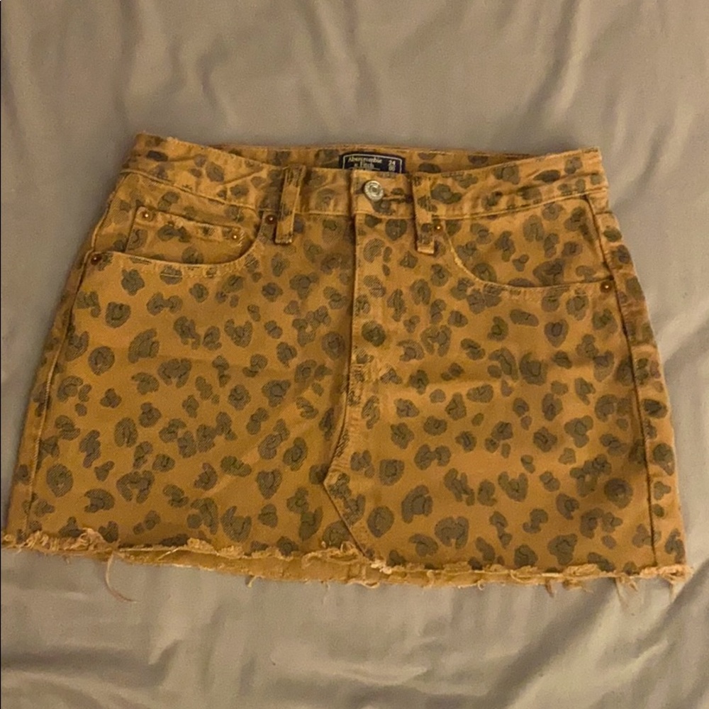 Cheetah print jean skirt